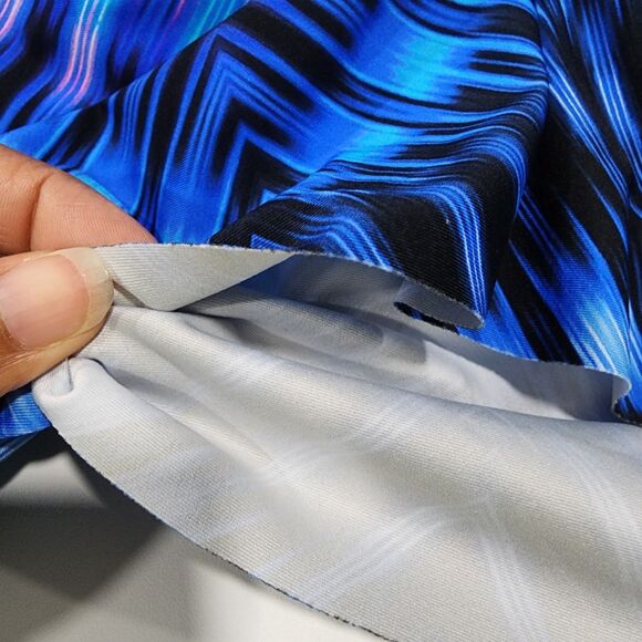 Miraclesuit Women's Blue Chevron Marrakech Underwire Bandini Top w/ Strap sz 14 - Picture 9 of 9